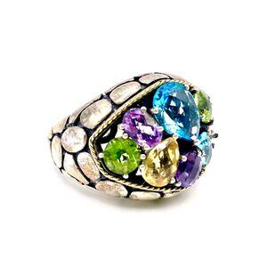 EFFY RING, SILVER, YELLOW GOLD, AMETHYST, TOPAZ, CITRINE & PERIDOT